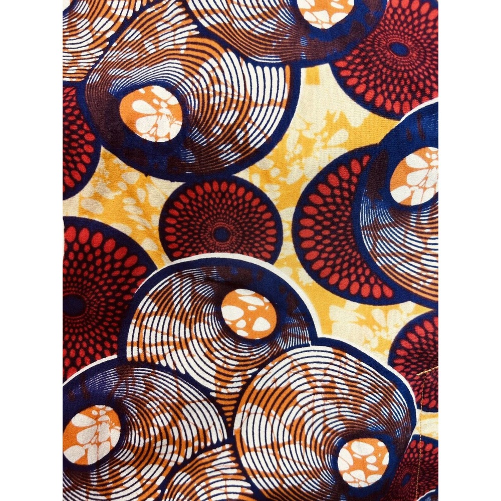 Ashro 100% Cotton African Print Double Peplum Wrap Ruffle Skirt Set Church Suit - Picture 2 of 16